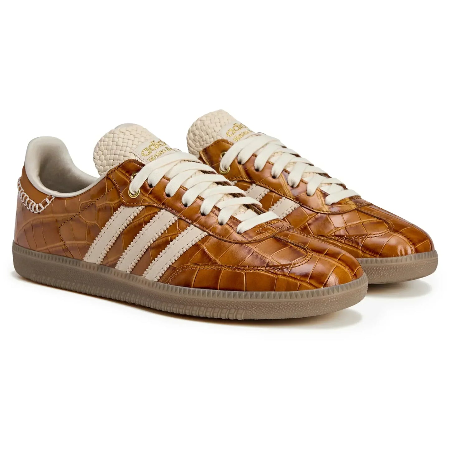 Chic Collegiate Brown Samba Pony by Wales Bonner with Crocodile Print Details