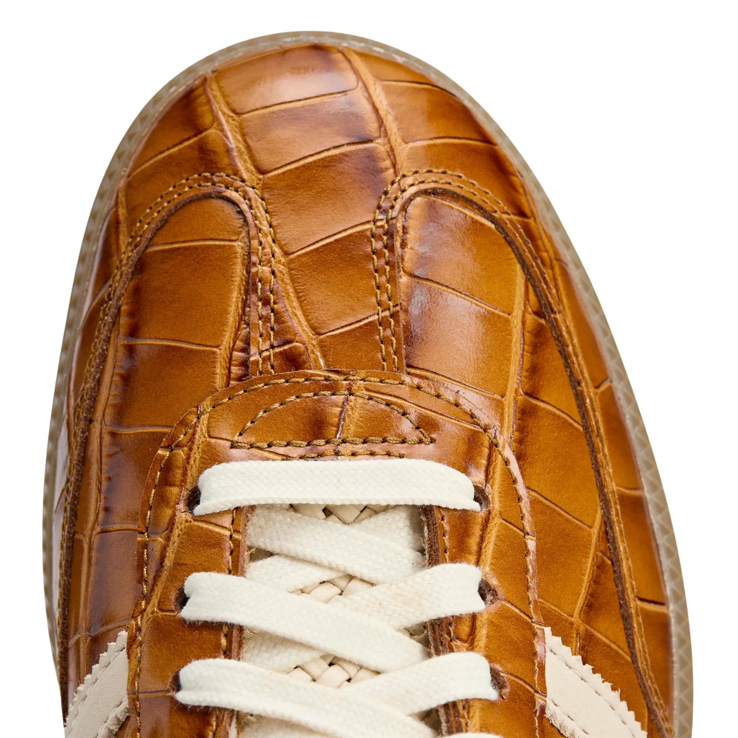 Chic Collegiate Brown Samba Pony by Wales Bonner with Crocodile Print Details