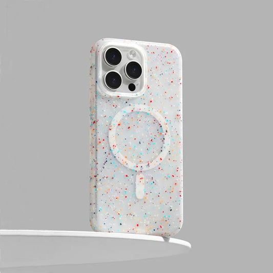 Colorful Confetti Burst iPhone Case – MagSafe-Compatible Paint-Splatter Design - Selene Vibe