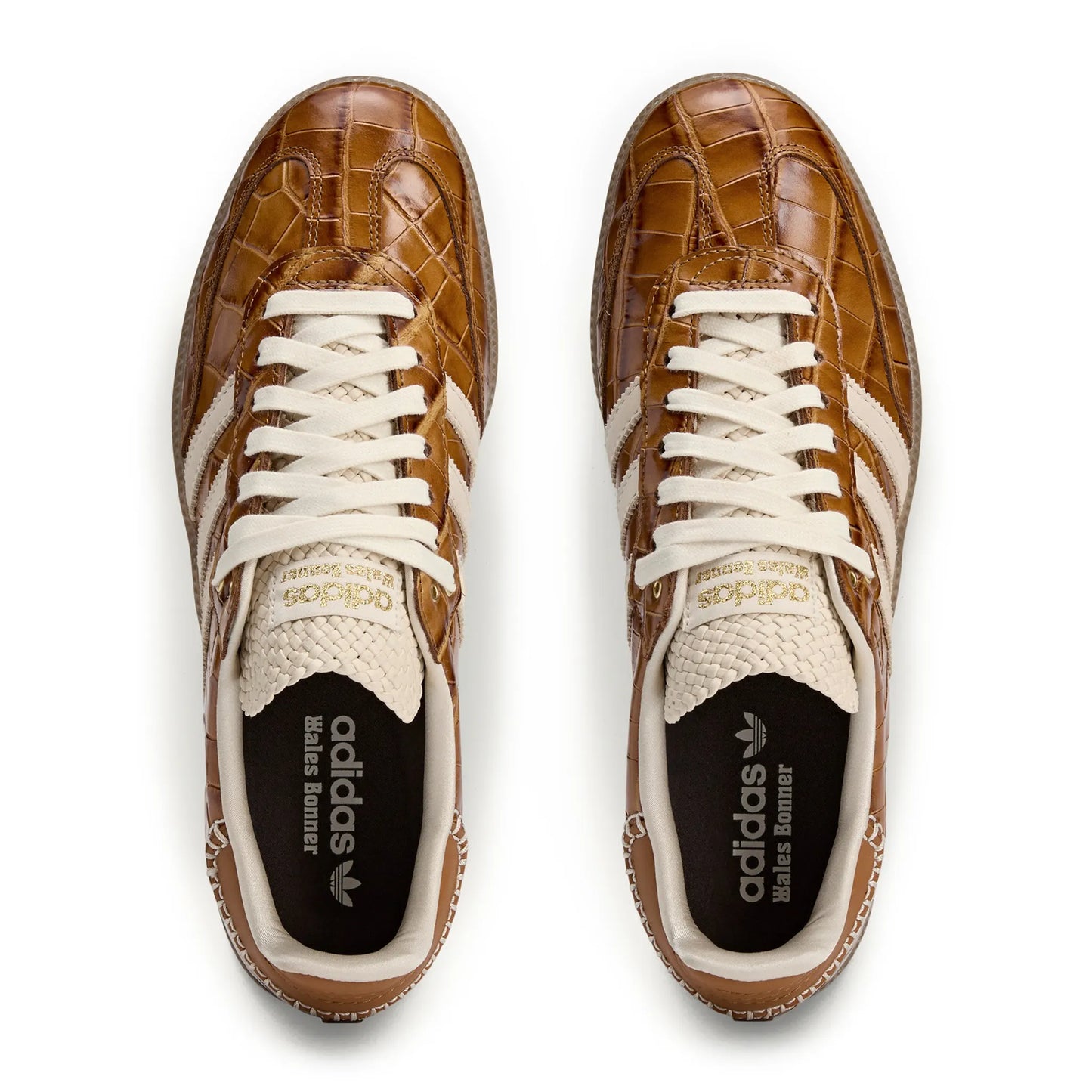 Chic Collegiate Brown Samba Pony by Wales Bonner with Crocodile Print Details